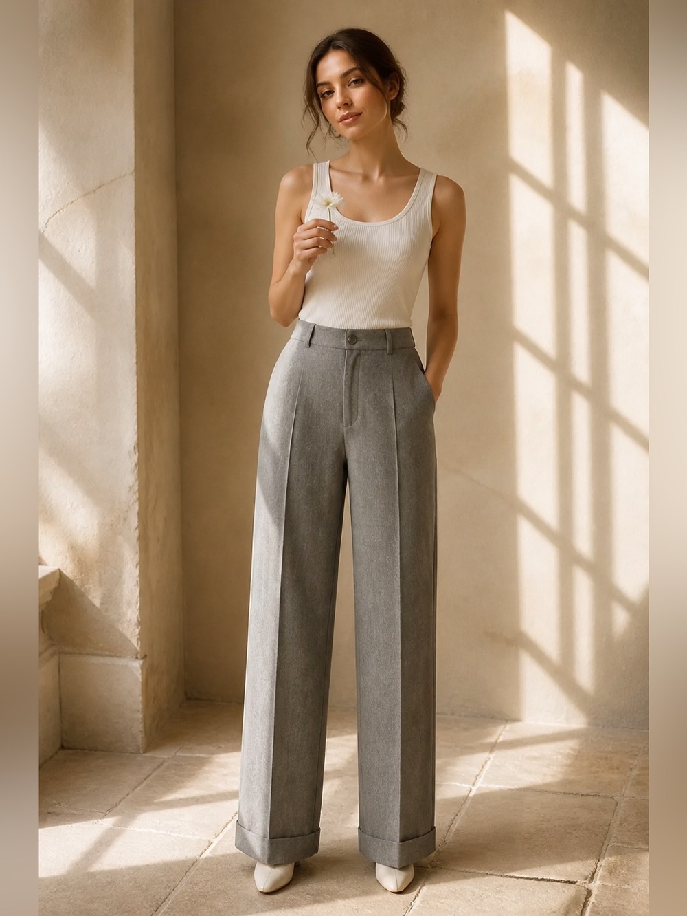 Lauren Ralph Lauren Sanderson Cuffed Lined Pleated Slacks Trouser Womens Size 10